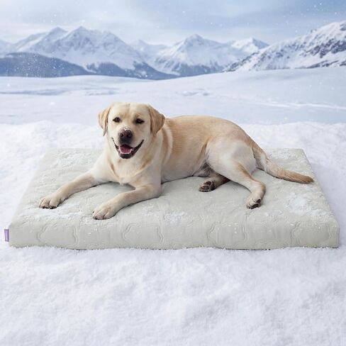 LE SURE Cooling Dog Bed Medium Size Dog, Q-Max>0.5 Cooling Mat with Removable Washable Cover, Breathable Orthopedic Egg Crate Foam Summer Pad for Active/Long-Haired/Senior Pets/Cats/Puppy, 29x18 Inch in Saudi Arabia