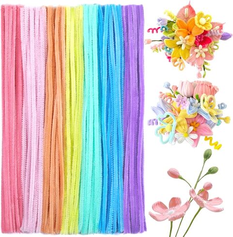 100 Pcs Pipe Cleaners Craft, Pipe Cleaners Chenille Stem, Light Yellow Pipe Cleaners Craft Supplies for Pipe Cleaners DIY Arts Crafts Decorations in Saudi Arabia