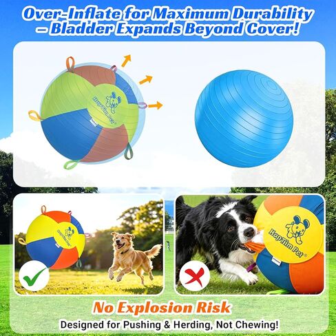 Hap Tim Herding Ball for Dogs 25 Inch Interactive Large Dog Ball with Handles Durable Outdoor Training Dog Toy for Medium to Large Dogs Corgis Australian Shepherd Cattle Dog Border Collie & Horses in Kuwait