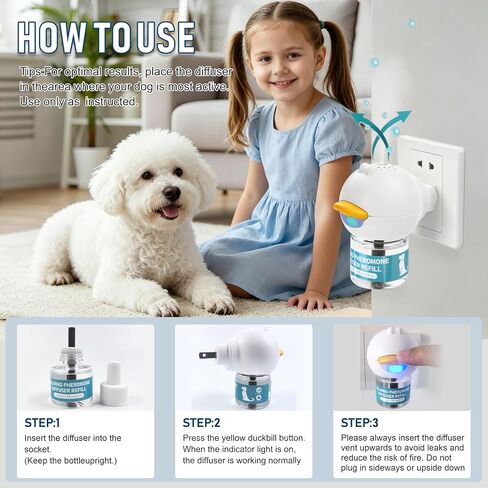 Dog Calming Diffuser, Calming Pheromones Diffuser Kit for Stress, Barking, Chewing, Pee Accidents & Separation Anxiety (2 Plug in + 4 Refill) 120-Day Supply in Kuwait
