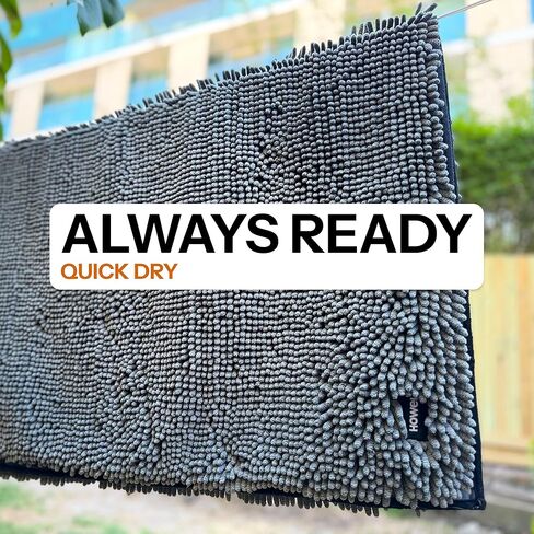 منشفة رمي لتجفيف الكلاب، 43 بوصة × 35 بوصة، ألياف دقيقة فائقة الامتصاص، سريعة الجفاف، مزدوجة الجوانب من قماش شانيل من جلد الغزال، قابلة للغسل في الغسالة، تمتص أكثر من 2 لتر، منشفة بساط حمام للكلاب باللون الرمادي in Kuwait