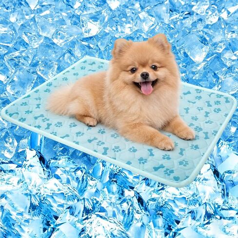 Dog Cooling Mat, Cooling Mat for Dogs - Anti-Slip 3D High Elastic Washable Cooling Pad for Dog, Large Dog Bed Mats for Crate, Q-Max 0.5 Pet Cooling Pad, Portable Outdoor Mat for Patio/Car/Yard in Kuwait