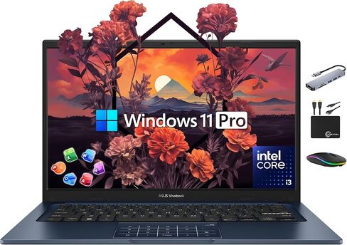 ASUS Vivobook 2024 أحدث كمبيوتر محمول خفيف الوزن، Intel Pentium Silver N6000، شاشة 15.6 بوصة FHD IPS، ذاكرة وصول عشوائي 4 جيجابايت، 192 جيجابايت (128 جيجابايت eMMC + 64 جيجابايت SD)، كاميرا ويب، Office 365 سنة واحدة، Windows 11S +MarxsolAccessory in Saudi Arabia
