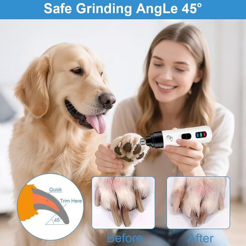 2026 New Dog Nail Clippers صامت، هادئ، مطحنة أظافر للكلاب، كفوف غير مؤلمة للعناية والتنعيم، ماكينة تشذيب أظافر الحيوانات الأليفة الكهربائية للقطط والحيوانات الأخرى، مثالية للكلاب الحساسة من جميع السلالات والأحجام in Kuwait