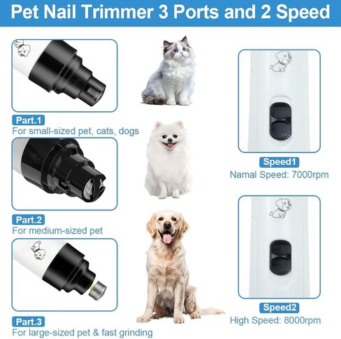 2026 New Dog Nail Clippers صامت، هادئ، مطحنة أظافر للكلاب، كفوف غير مؤلمة للعناية والتنعيم، ماكينة تشذيب أظافر الحيوانات الأليفة الكهربائية للقطط والحيوانات الأخرى، مثالية للكلاب الحساسة من جميع السلالات والأحجام in Kuwait
