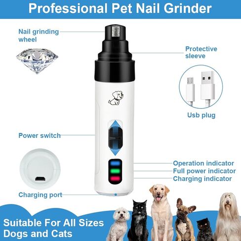2026 New Dog Nail Clippers صامت، هادئ، مطحنة أظافر للكلاب، كفوف غير مؤلمة للعناية والتنعيم، ماكينة تشذيب أظافر الحيوانات الأليفة الكهربائية للقطط والحيوانات الأخرى، مثالية للكلاب الحساسة من جميع السلالات والأحجام in Kuwait