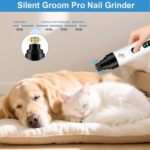2026 New Dog Nail Clippers صامت، هادئ، مطحنة أظافر للكلاب، كفوف غير مؤلمة للعناية والتنعيم، ماكينة تشذيب أظافر الحيوانات الأليفة الكهربائية للقطط والحيوانات الأخرى، مثالية للكلاب الحساسة من جميع السلالات والأحجام in Kuwait