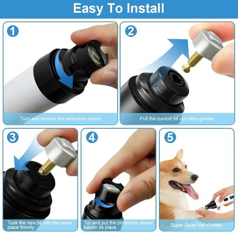 2026 New Dog Nail Clippers صامت، هادئ، مطحنة أظافر للكلاب، كفوف غير مؤلمة للعناية والتنعيم، ماكينة تشذيب أظافر الحيوانات الأليفة الكهربائية للقطط والحيوانات الأخرى، مثالية للكلاب الحساسة من جميع السلالات والأحجام in Kuwait