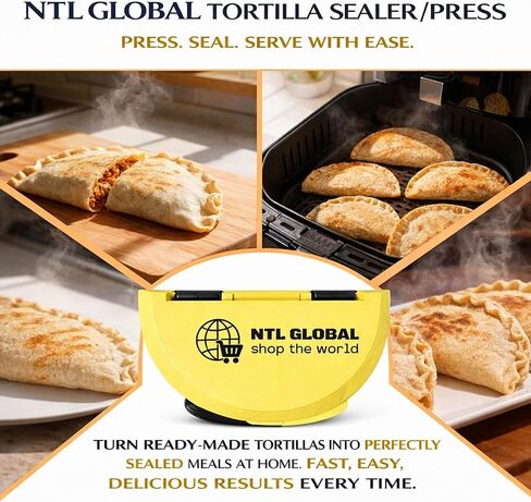 3-in-1 Tortilla Sealer & Taco Crimper for 10/8/6 Inch Wrap Folder for Quesadillas More Adjustable Flour Tortilla Maker for Calzones Manual Press for Homemade Sandwich, Dumplings – BPA Free in Kuwait