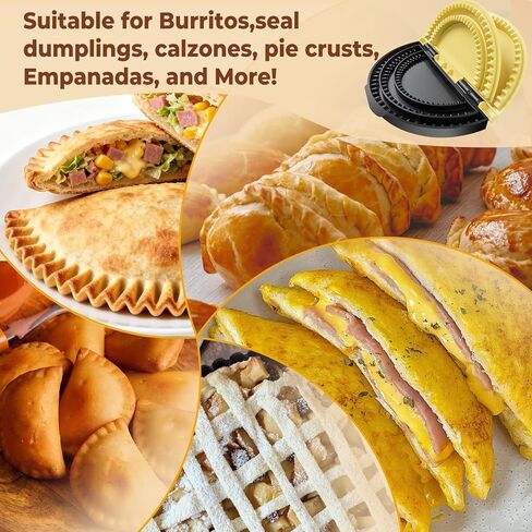 Zenflux 3-in-1 Tortilla Crimper & Press, Quesadilla Maker, Tortilla Sealer, Empanada Press, Create Sealed Quesadillas, Burritos, Dumplings(6/8/10 inch), Black-Yellow in Saudi Arabia