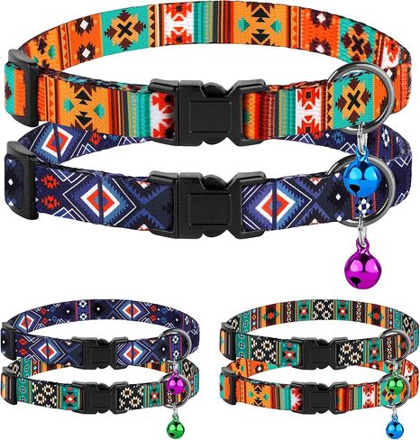 Cat Collar Breakaway 2PCS Adjustable Pattern Tribal Aztec Southwest Safety Pet Collars for Cats Kitten (Southwest + Aztec) in Kuwait