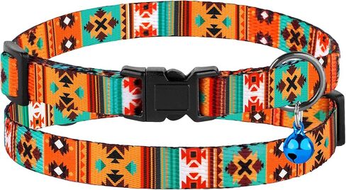 Cat Collar Breakaway 2PCS Adjustable Pattern Tribal Aztec Southwest Safety Pet Collars for Cats Kitten (Southwest + Aztec) in Kuwait