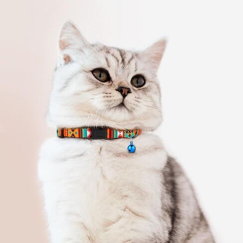 Cat Collar Breakaway 2PCS Adjustable Pattern Tribal Aztec Southwest Safety Pet Collars for Cats Kitten (Southwest + Aztec) in Kuwait