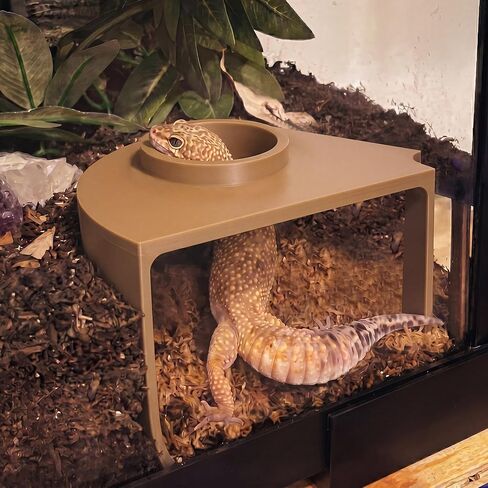 Saillong Premium Leopard Gecko Tank Accessories Reptile Corner Underground Cave Humid Hide & Viewing Cave for Leopard Gecko, Snake Hide Geckos Tank Accessories for Climbing, Shedding & Enrichment in Kuwait