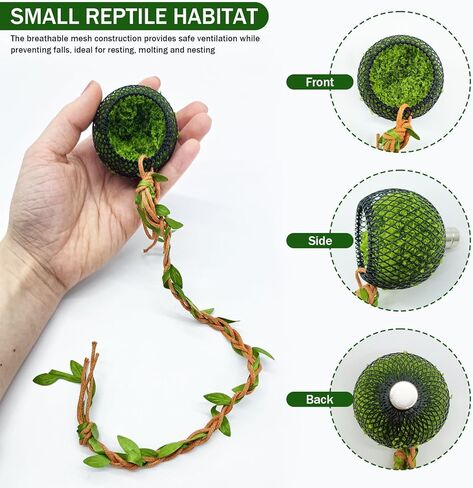 Jumping Spider Hide Cave & Climbing Kit, Compact Magnetic Reptile Habitat with Secure Mesh and Safe Soft Moss, Enrichment Accessories Kit for Jumping Spiders, Tarantulas, Small Reptiles and Amphibians in Kuwait