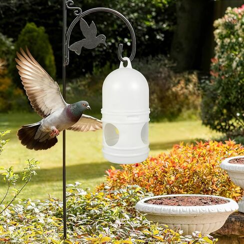 NUOBESTY 2pcs Pigeon Waterer Bird Water Dispenser White Plastic Round Bottom Drinking Cup for Pigeons and Poultry Cage Use in Kuwait