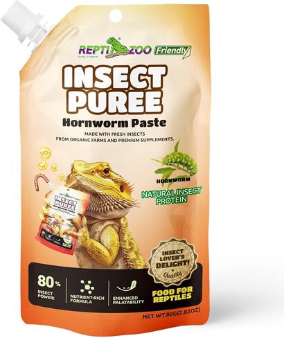 Crested Gecko Food Insect Puree, Hornworm Paste Reptile Food Made with Fresh Insects Gecko Food Complete Diet 2.82oz in Kuwait