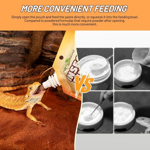 Crested Gecko Food Insect Puree, Hornworm Paste Reptile Food Made with Fresh Insects Gecko Food Complete Diet 2.82oz in Kuwait