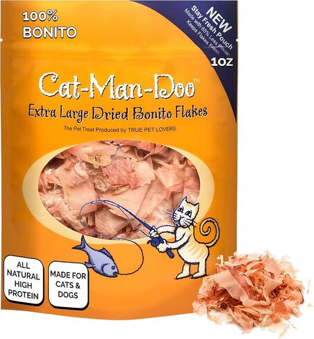 Life Essentials by Cat-Man-Doo Cat Treats & Food Topper – Bonito Fish Flakes for Cats, Healthy Single Ingredient Cat Snacks – 1 oz in Kuwait