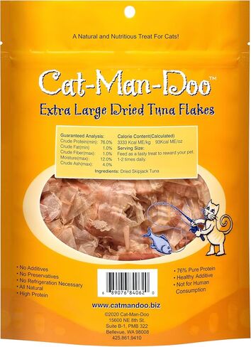 Life Essentials by Cat-Man-Doo Cat Treats & Food Topper – Bonito Fish Flakes for Cats, Healthy Single Ingredient Cat Snacks – 1 oz in Kuwait