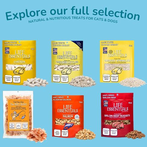 Life Essentials by Cat-Man-Doo Cat Treats & Food Topper – Bonito Fish Flakes for Cats, Healthy Single Ingredient Cat Snacks – 1 oz in Kuwait