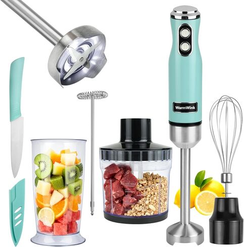 Hand Blender, Powerful 4 in 1 600w Corded Immersion Blender Handheld with Stainless Steel Attachment, Small Food Processor & Stick for Kitchen, Emergen useful immersion blender in Kuwait