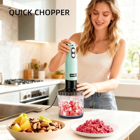 Hand Blender, Powerful 4 in 1 600w Corded Immersion Blender Handheld with Stainless Steel Attachment, Small Food Processor & Stick for Kitchen, Emergen useful immersion blender in Kuwait