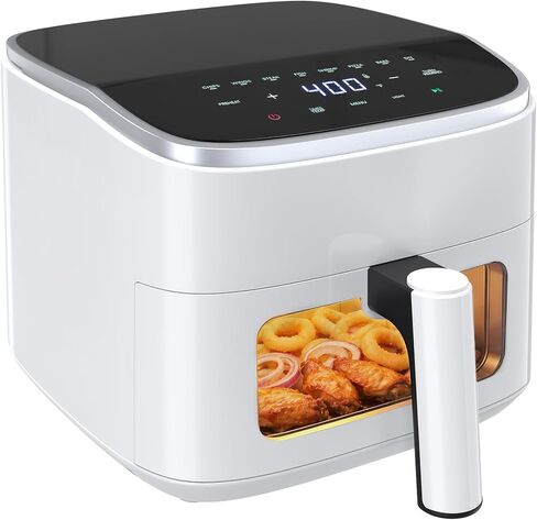 Air Fryer 4QT, Compact Airfryer with Interior Light and Easy View Window, 8 Custom Cooking Presets & Digital Touchscreen, Nonstick Basket for Air Fry, Roast, Broil, Reheat, Dishwasher Safe in Saudi Arabia
