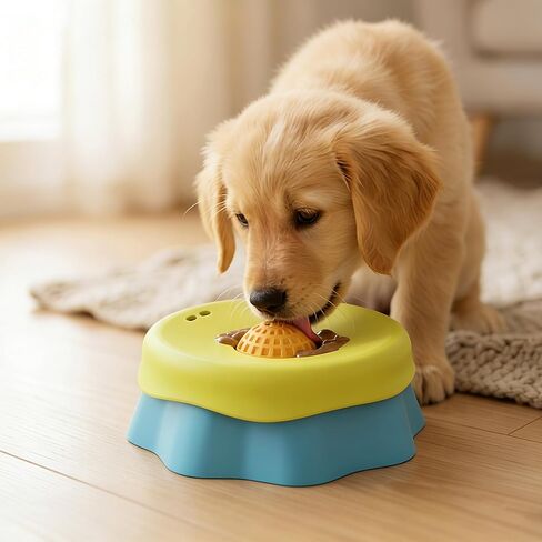Slow Feeder Dog Bowls with Rolling Ball – Interactive Lick Bowl for Liquid Treats, Anti-Slip & Easy-Clean, 2 Cup Capacity for Bone Broth, Yogurt & Post-op Nutrition, for All Dogs in Kuwait