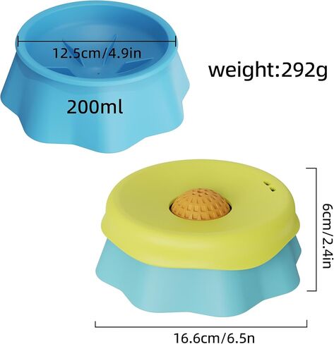 Slow Feeder Dog Bowls with Rolling Ball – Interactive Lick Bowl for Liquid Treats, Anti-Slip & Easy-Clean, 2 Cup Capacity for Bone Broth, Yogurt & Post-op Nutrition, for All Dogs in Kuwait