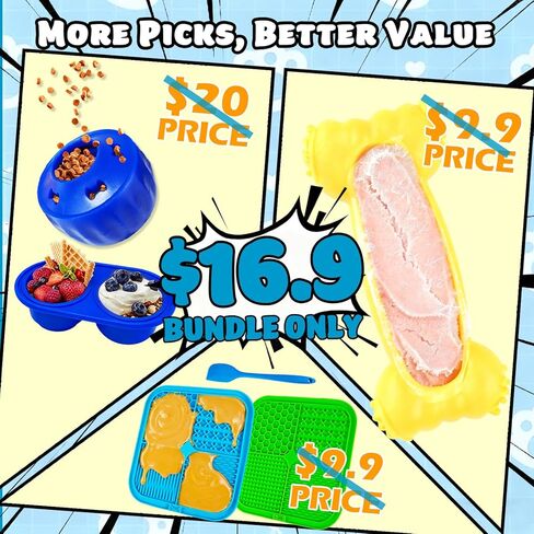 6 Value Pack Enrichment Toys for Dogs Lick Mat, Frozen Bone Power Chew & Frozen Dog Puzzle Toy, Treat Dispensing Slow Feeder Dog Enrichment Toys to Keep Them Busy for Stimulating & Cognitive Toys in Saudi Arabia