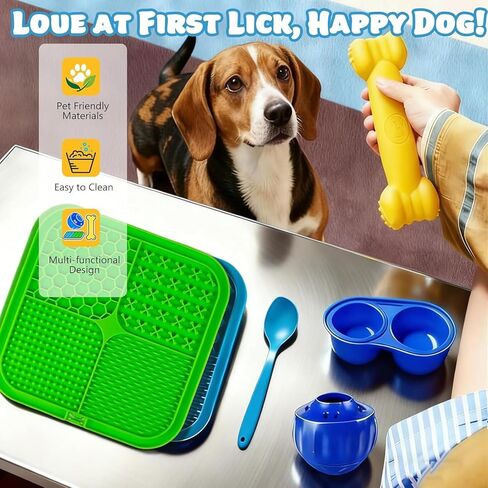 6 Value Pack Enrichment Toys for Dogs Lick Mat, Frozen Bone Power Chew & Frozen Dog Puzzle Toy, Treat Dispensing Slow Feeder Dog Enrichment Toys to Keep Them Busy for Stimulating & Cognitive Toys in Saudi Arabia