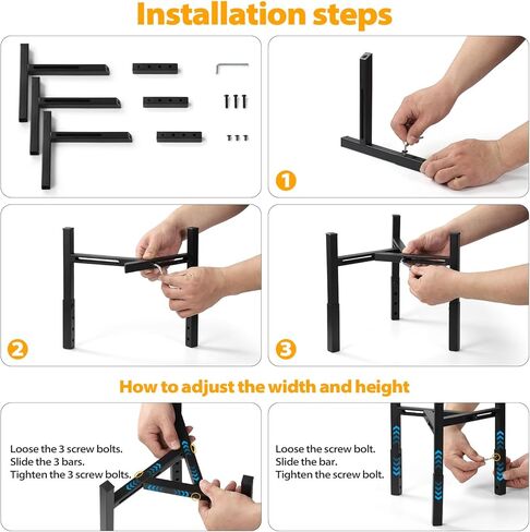 Dog Bowls Elevated, Adjustable Raised Dog Bowl Stand, Metal Elevated Dog Feeding Station for Medium & Large Dogs, Black (Without Bowls) in Kuwait