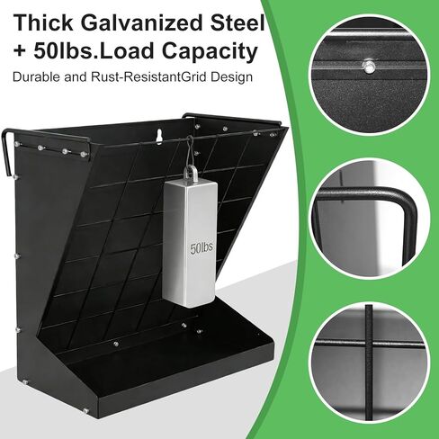 2 in 1 Wall Mount Hay and Grain Feeder, Heavy Duty Metal Hay Rack, Sturdy Livestock Feed Container Easy to Install for Goats, Sheep, Horses and Cattle in Kuwait