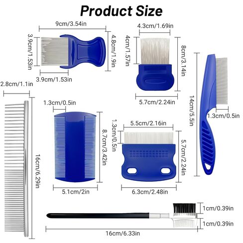 7 Pack Flea Comb Set for Cats and Dogs, Stainless Steel & Plastic Pet Grooming Combs with Dog Eye Comb & Tear Stain Comb, Flea Comb for Small Dogs, Puppy Comb, Tick Comb, Cat Flea Comb Grooming Kit in Kuwait
