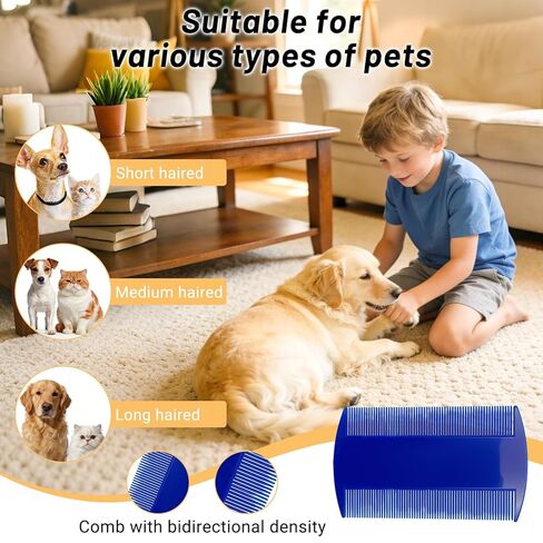 7 Pack Flea Comb Set for Cats and Dogs, Stainless Steel & Plastic Pet Grooming Combs with Dog Eye Comb & Tear Stain Comb, Flea Comb for Small Dogs, Puppy Comb, Tick Comb, Cat Flea Comb Grooming Kit in Kuwait