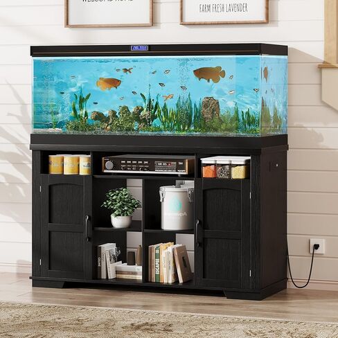 55-75 Gallon Fish Tank Stand, Heavy Duty Aquarium Stand with Power Outlet, 1000LBS Wood Fish Tank Cabinet with Storage Suitable for Turtle Tank, Reptile Terrarium, for Home Office in Kuwait