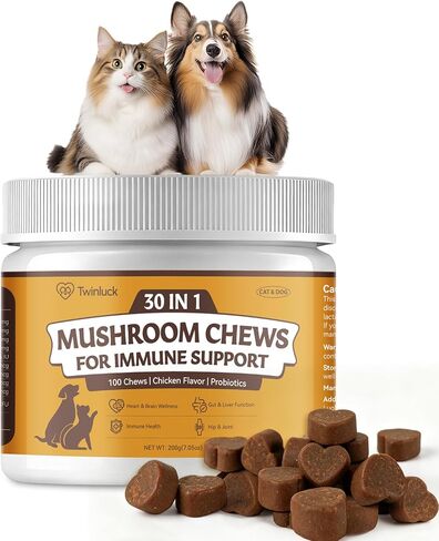 Turkey Tail Mushroom for Dogs & Cats - Mushroom Chews for Pets, Lipoma Treatment for Dogs, Immune Health, Buddy Guard for Dogs Lumps and Bumps (100 Chews) in Kuwait
