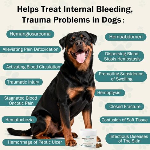 Yunnan Sanqi for Dogs Soft Chew for Hemangiosarcoma, Hemoabdomen, Pericardial Effusion, Cancer Bleeding, Severe Bruising, Ulcer-Related Bleeding, Bloody Stools - 90 Soft Chews in Kuwait