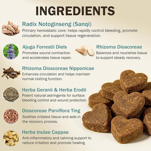 Yunnan Sanqi for Dogs Soft Chew for Hemangiosarcoma, Hemoabdomen, Pericardial Effusion, Cancer Bleeding, Severe Bruising, Ulcer-Related Bleeding, Bloody Stools - 90 Soft Chews in Kuwait