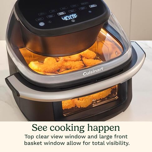 مقلاة هوائية كبيرة من Cuisinart ClearView بسعة 9 كوارت مع نافذة ClearView، لوحة تحكم رقمية، 5 وظائف، 3 إعدادات مسبقة للقلي الهوائي، 2 إعدادات مسبقة مخصصة، سهلة التنظيف، خالية من PFAS، ضمان لمدة 3 سنوات، AFC-9 in Kuwait
