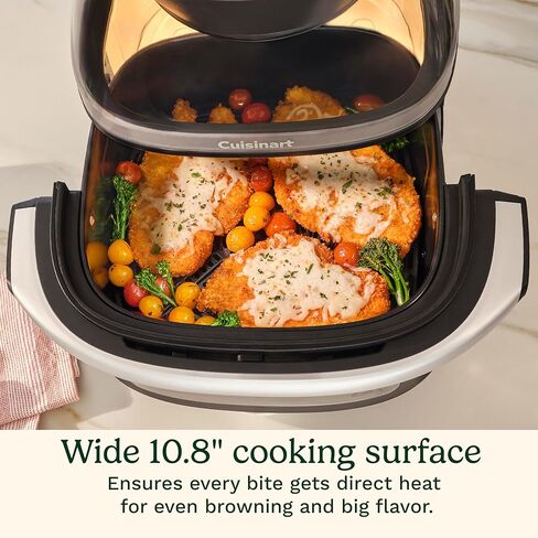 مقلاة هوائية كبيرة من Cuisinart ClearView بسعة 9 كوارت مع نافذة ClearView، لوحة تحكم رقمية، 5 وظائف، 3 إعدادات مسبقة للقلي الهوائي، 2 إعدادات مسبقة مخصصة، سهلة التنظيف، خالية من PFAS، ضمان لمدة 3 سنوات، AFC-9 in Kuwait