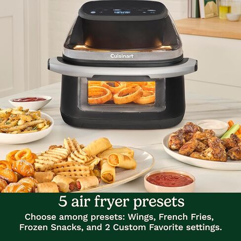 مقلاة هوائية كبيرة من Cuisinart ClearView بسعة 9 كوارت مع نافذة ClearView، لوحة تحكم رقمية، 5 وظائف، 3 إعدادات مسبقة للقلي الهوائي، 2 إعدادات مسبقة مخصصة، سهلة التنظيف، خالية من PFAS، ضمان لمدة 3 سنوات، AFC-9 in Kuwait