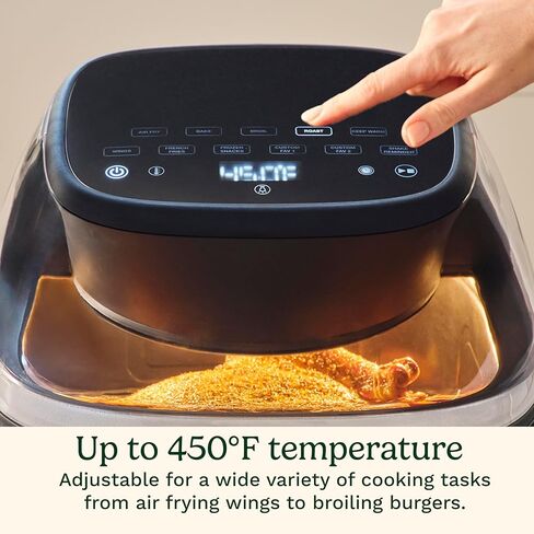 مقلاة هوائية كبيرة من Cuisinart ClearView بسعة 9 كوارت مع نافذة ClearView، لوحة تحكم رقمية، 5 وظائف، 3 إعدادات مسبقة للقلي الهوائي، 2 إعدادات مسبقة مخصصة، سهلة التنظيف، خالية من PFAS، ضمان لمدة 3 سنوات، AFC-9 in Kuwait