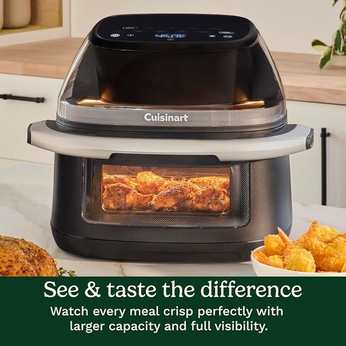 مقلاة هوائية كبيرة من Cuisinart ClearView بسعة 9 كوارت مع نافذة ClearView، لوحة تحكم رقمية، 5 وظائف، 3 إعدادات مسبقة للقلي الهوائي، 2 إعدادات مسبقة مخصصة، سهلة التنظيف، خالية من PFAS، ضمان لمدة 3 سنوات، AFC-9 in Kuwait