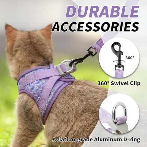 Arblina Soft Mesh Kitten Harness and Leash Set for Walking, Lightweight Step in Cat Vest Harness,Reflective Ajustable Puppy Vest for Traveling in Kuwait