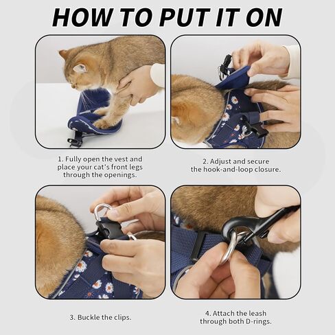 Arblina Soft Mesh Kitten Harness and Leash Set for Walking, Lightweight Step in Cat Vest Harness,Reflective Ajustable Puppy Vest for Traveling in Kuwait