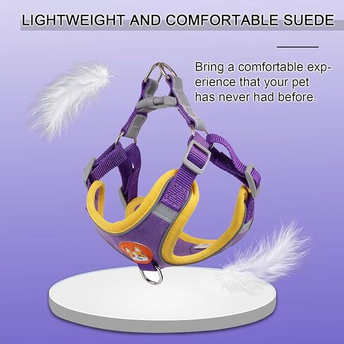 Adjustable No-Pull Dog Harness for Small and Medium Dogs, Comfortable Reflective Vest with Leash Set and Dual Clips, Secure and Lightweight Pet Walking Gear in Kuwait