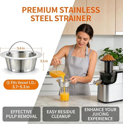 Pulp Strainer for Nama J2 Cold Press Juicer, Secondary Fine Filter Replacement Accessory, 304 Stainless Steel, Easy to Clean Hand Wash Only in Kuwait