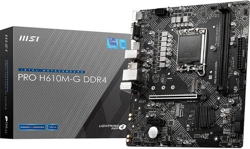 MSI لوحة ام برو H610M-G واي فاي DDR4 برو سيريز (mATX، انتل كور الجيل 12/13، مقبس LGA 1700، DDR4، منفذ PCIe 4، شبكة LAN 2.5G، فتحات M.2، USB 3.2، واي فاي 6) in Saudi Arabia